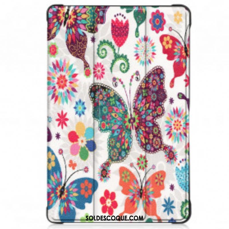 Smart Case Samsung Galaxy Tab A7 (2020) Renforcée Papillons et Fleurs