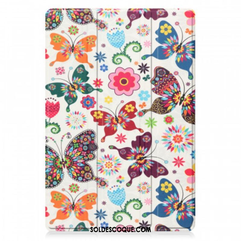 Smart Case Samsung Galaxy Tab A8 (2021) Renforcée Papillons et Fleurs