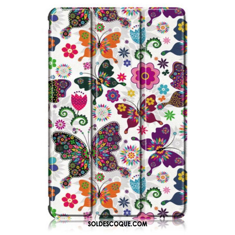 Smart Case Samsung Galaxy Tab S7 FE Renforcée Papillons et Fleurs