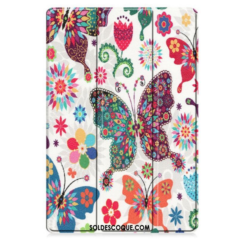 Smart Case Samsung Galaxy Tab S8 Plus / S7 Plus Renforcée Papillons et Fleurs