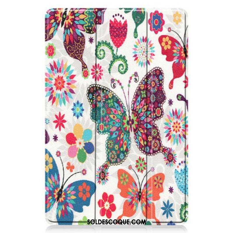 Smart Case Samsung Galaxy Tab S8 / Tab S7 Porte-Stylet Fleurs Vintage