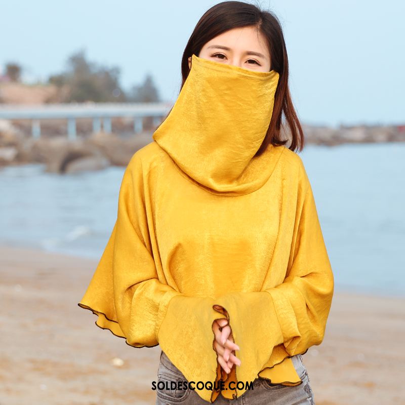 Vêtement Anti Uv Femme Jaune Section Mince Été Respirant All-match En Vente