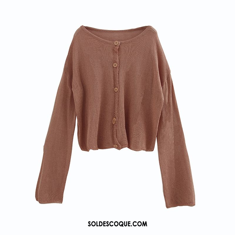 Vêtement Anti Uv Femme Tricot L'automne Crème Solaire Mince Cardigan En Vente