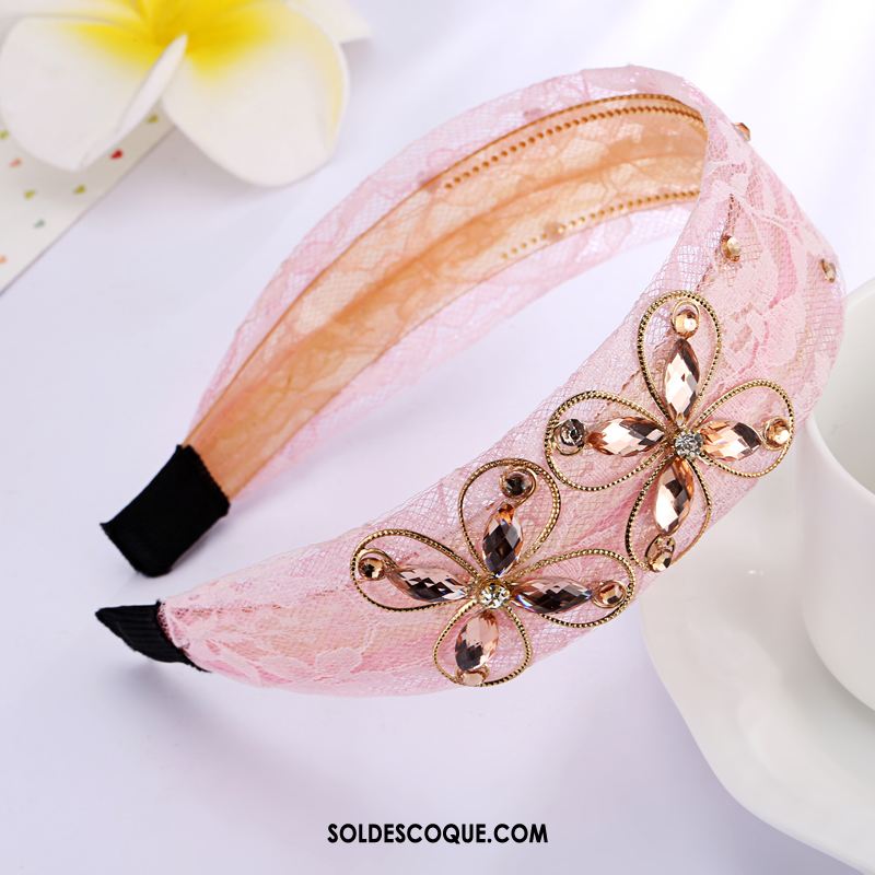 Épingle À Cheveux Femme Bandes Cheveux Couvre-chefs Rose Diamant Antidérapant Pas Cher